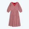 LOWIE RED & BLUE HANDWOVEN CHECK DRESS