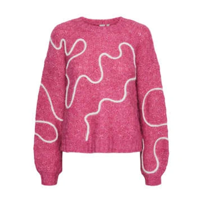 Y.a.s. | Cordy Ls Knit Pullover In Pink