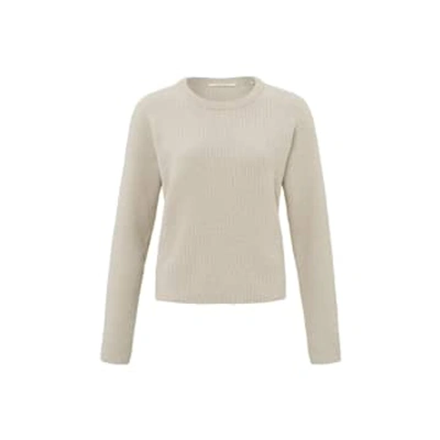 Yaya Chenille Sweater With Crewneck And Long Sleeves In Metallic