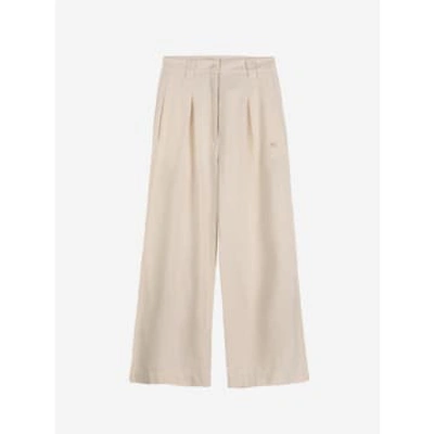 Bobo Choses Wide Leg Cotton Pleated Trouser In White