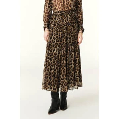 Ba&sh Beige Fley Leopard Skirt In Neturals