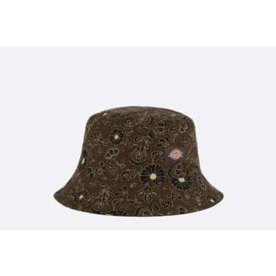Dickies Ellis Bucket Hat Floral Aop Dark In Brown
