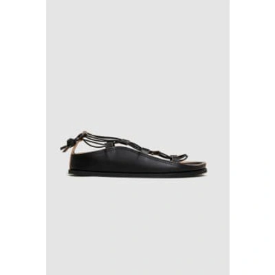 Lemaire Multi-way Strap Leather Sandals In Black