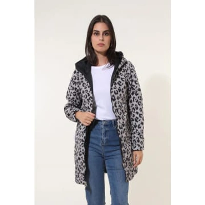 Laura Jo Reversible Leopard Long Waterproof Jacket In Animal Print