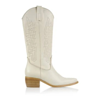 Dwrs Colombia Leer Western Boots In White