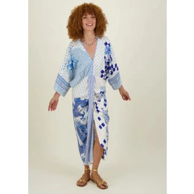 Me 369 Sophia Kimono Amalfi Dress In Blue