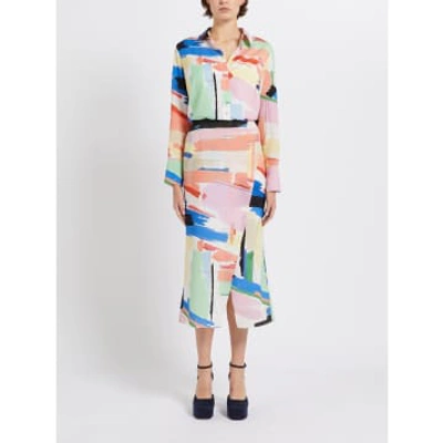 Marella Losanna Abstract Print Dress Size: 12, Col: Multi In Neutral