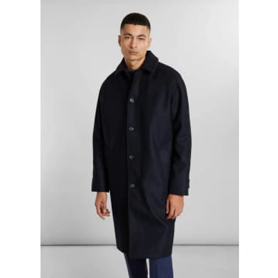 L'exception Paris Mac Loose-fitting Coat Raglan Sleeves Made In France In Blue