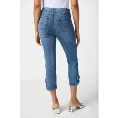 Joseph Ribkoff Slim Crop Jeans With Bow Detail In Blue
