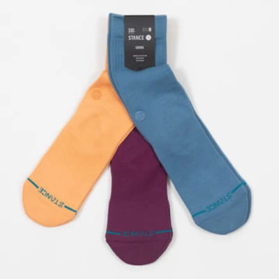 Stance Icon 3 Pack Icon Socks In Blue, Orange & Purple