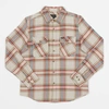 BRIXTON BOWERY FLANNEL CHECK SHIRT IN BEIGE , YELLOW & RED