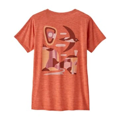 Patagonia T-shirt Capilene Cool Daily Graphic Donna Pimento Red