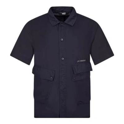 C.p. Company Short Sleeve Utility Shirt In Navy