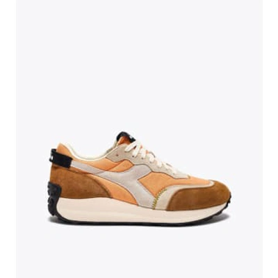 Diadora Race Suede In Autumn Sunset/cathay Spice In Yellow