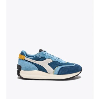 Diadora Race Suede In Niagara/gibraltar Sea In Red