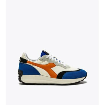 Diadora Race Nylon In White/snorkel Blue