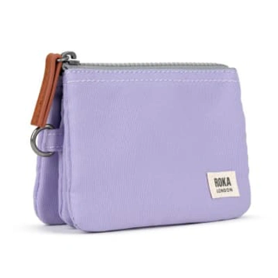 Roka Purse Carnaby Small Recycled Repurposed Sustainable Canvas In Lavender In Purple