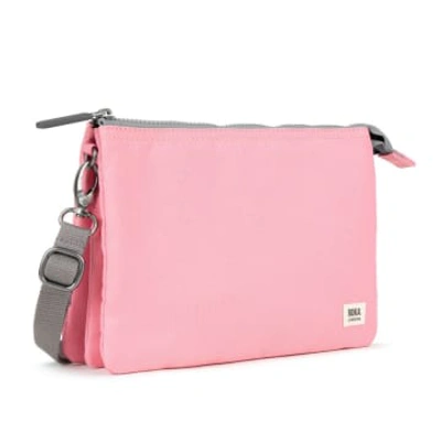 Roka London Cross Body Shoulder Bag Carnaby Xl Recycled Repurposed Sustainable Canvas In Rose