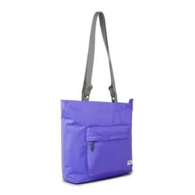 Roka London Tote Shopping Bag Trafalgar B Medium Recycled Repurposed Sustainable Nylon In Simple Pur In Purple