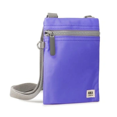 Roka Cross Body Shoulder Swing Pocket Bag Chelsea Recycled Repurposed Sustainable Nylon In Simple Purple