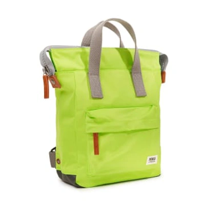 Roka Back Pack Rucksack Bantry B Small Recycled Repurposed Sustainable Nylon In Lime In Green