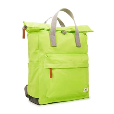 Roka Back Pack Rucksack Canfield B Medium Recycled Repurposed Sustainable Nylon In Lime In Green