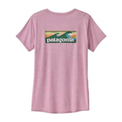 Patagonia T-shirt Capilene Cool Daily Graphic Donna Milkweed Mauve In Pink