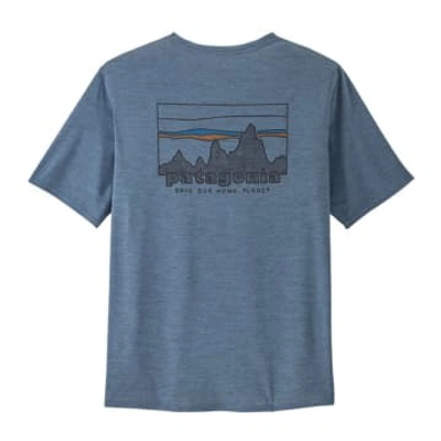 Patagonia T-shirt Capilene Cool Daily Graphic Uomo Skyline/utility Blue