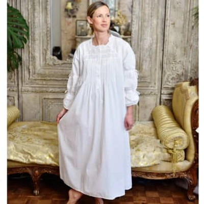 Powell Craft Ladies Long Sleeve Nightdress 'victoria' In White