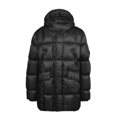 C.p. Company D.d. Shell Hooded Down Coat In Black