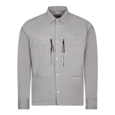C.p. Company Button Overshirt In Grey