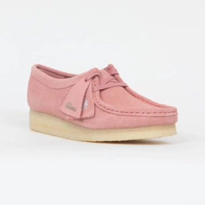 Clarks Originals Womens Wallabee Suede Shoes In Pink