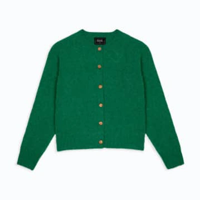 Lowie Pixie Brushed Boxy Cardigan In Green