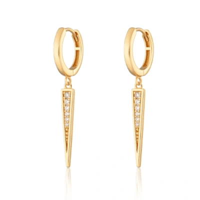 Scream Pretty Sparkling Spike Hoop Earrings In Gold