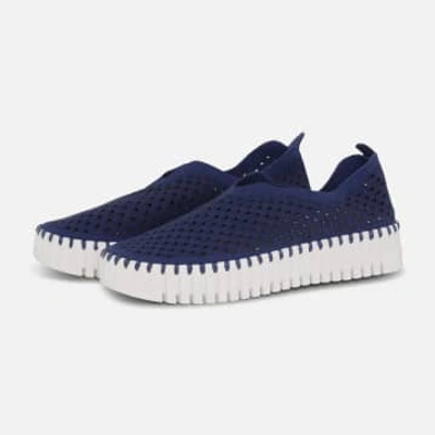 Ilse Jacobsen Tulip Slip On With Chunky Sole In Blue