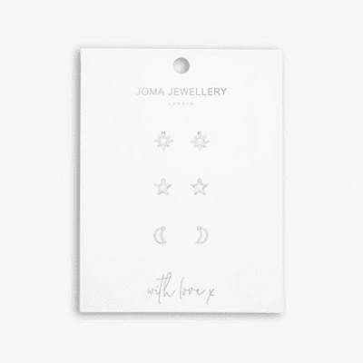 Joma Jewellery Celestial Stud Earrings In Metallic