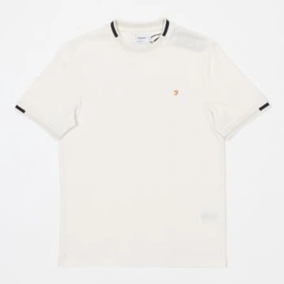 Farah Vintage Bedingfield Tipping T-shirt In Cream In Neutrals