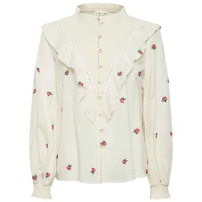 Atelier Rêve Irtoulouse Shirt Flower Embroidery In Neutral