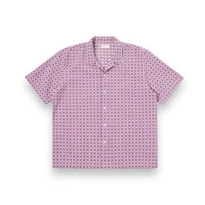 Universal Works Road Shirt 30654 Tile 2 Cotton Lilac In Purple