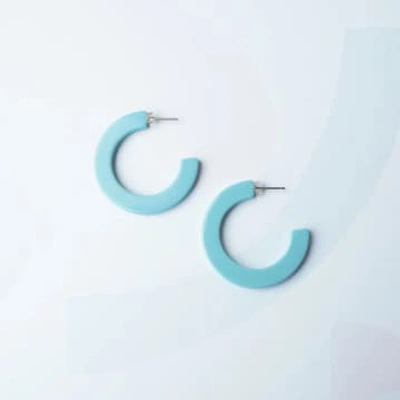 Custom Made Lux Midi Hoop Earrings In Blue