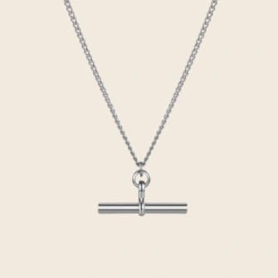 Nordic Muse Silver T-bar Chain Necklace In Metallic
