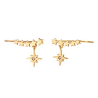 Scream Pretty Starburst Ear Climber Earrings In Gold