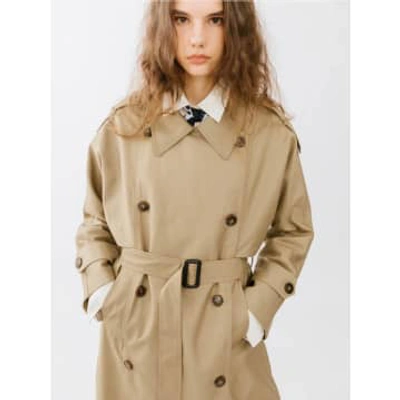 Marram Trading Double Breasted Trench Coat With Belt In Brown
