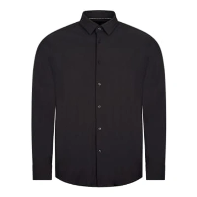 Hugo Boss Hank Kent Cotton-poplin Shirt In Black
