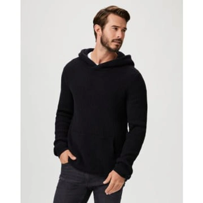 PAIGE BOWERY CHUNKY PULLOVER HOODED SWEATER IN NAVY DEPTHS M987J23-B474