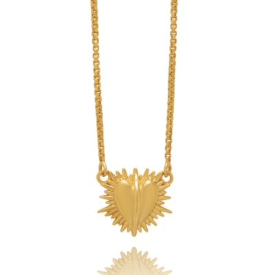 Rachel Jackson London Electric Mini Heart Necklace In Gold