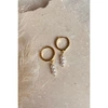 LITTLE NELL EVERYDAY GOLD PEARL TRIO DROP HOOPS