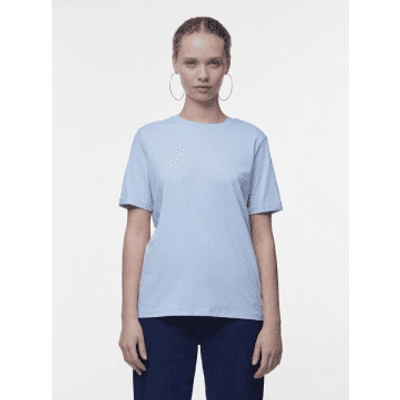Pieces Ria Short Sleeve Tee In Blue