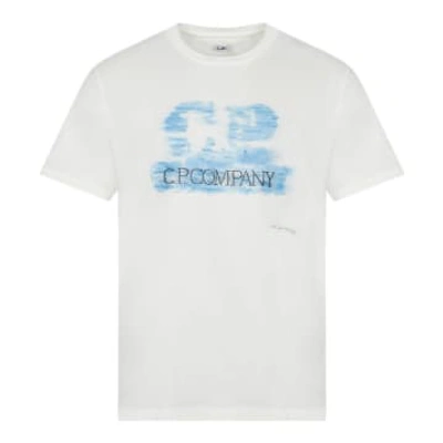 C.p. Company Blur Print T-shirt In White
