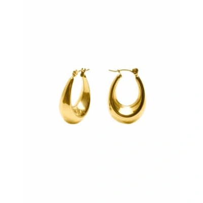 Nordic Muse Bold Crescent Hoop Earrings In Gold